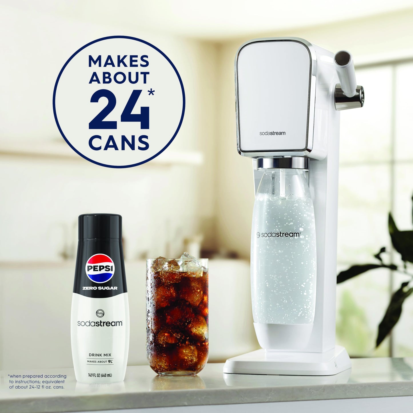 SodaStream® Pepsi® Zero Sugar Beverage Mix (440ml, Pack of 4)