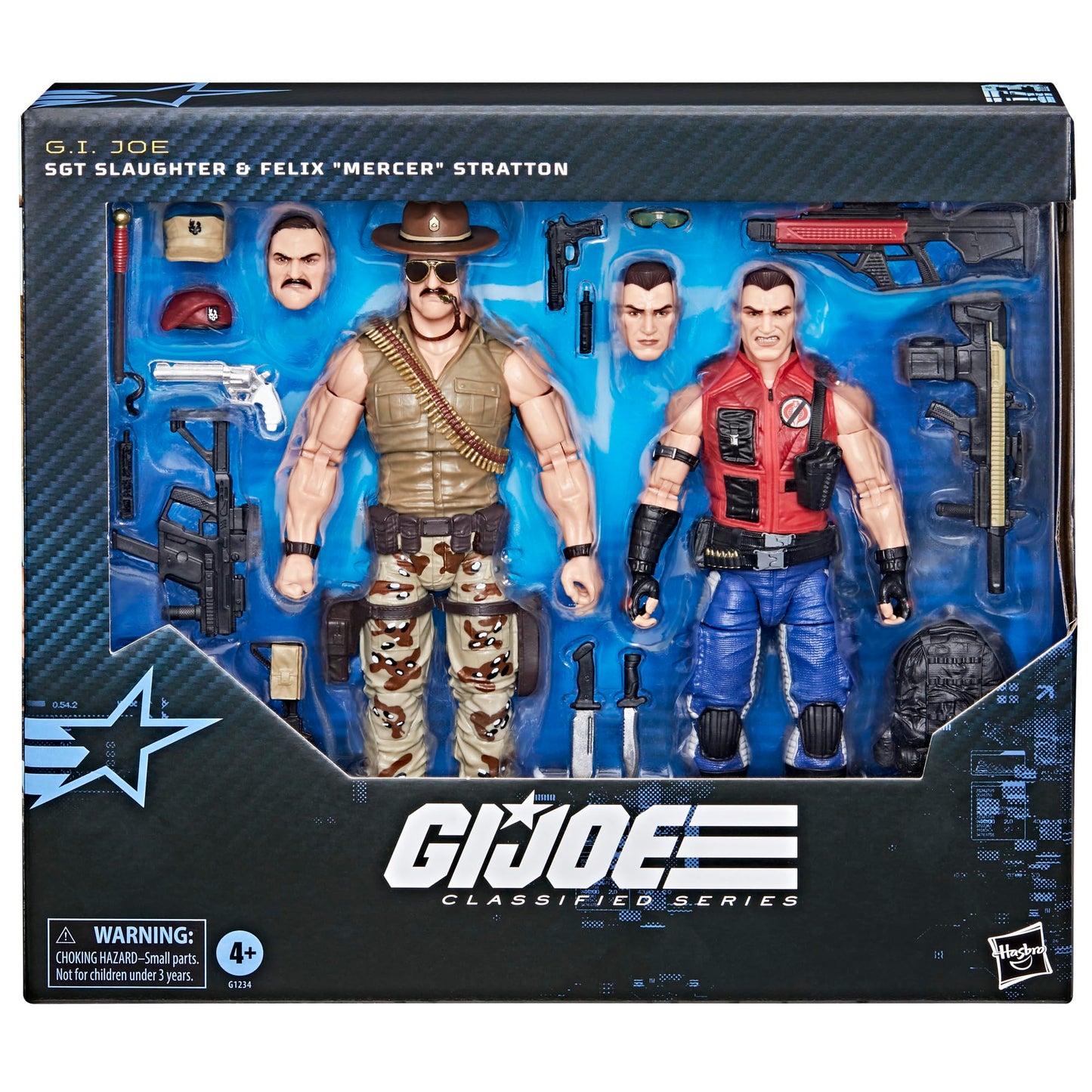G.I. Joe Classified Series #173, SGT Slaughter & Felix Mercer Stratton, 2 Collectible 6 Inch Action Figures with 26 Accessories