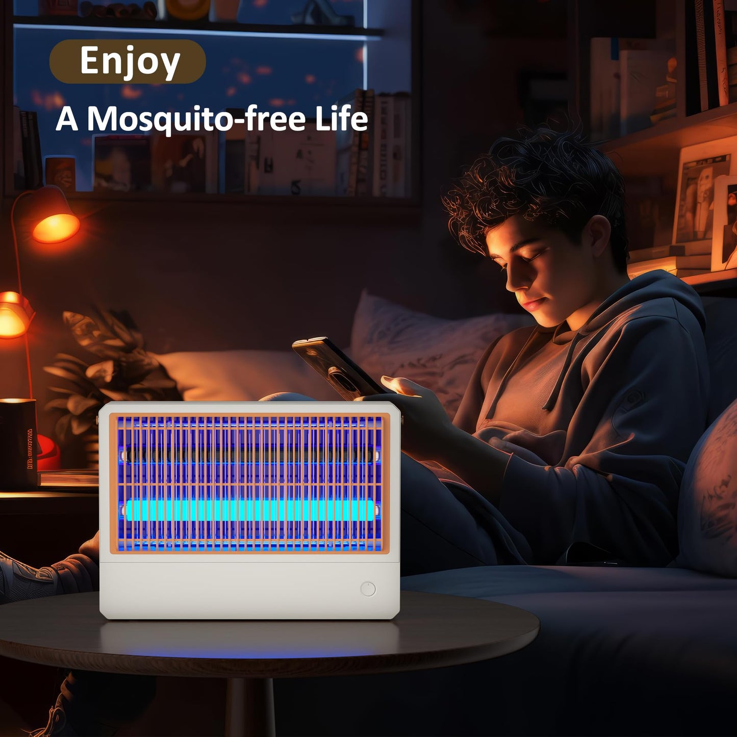 BuggyBands Bug Zapper Indoor, Hybrid Spectrum Electric Fly Zapper with 2 Extra Replacement Bulbs, Quiet Mosquito Trap Insect Killer for Fruit Flies Moths and Gnats