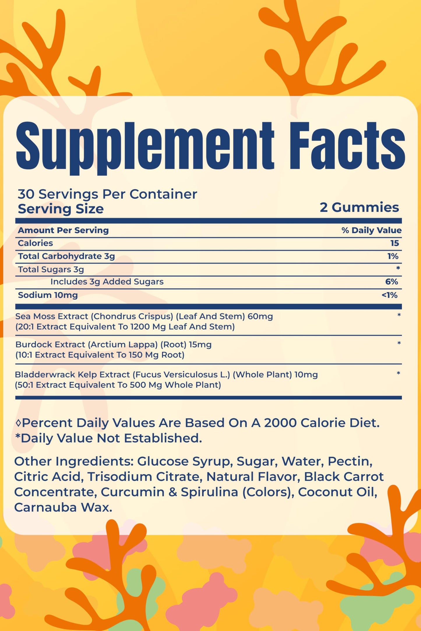 TrueSeaMoss Sea Moss Gummies with Bladderwrack & Burdock Root – Vegan Formula for Adults & Kids – Fruity Flavor – 60 Gummies (Pouch May Vary)