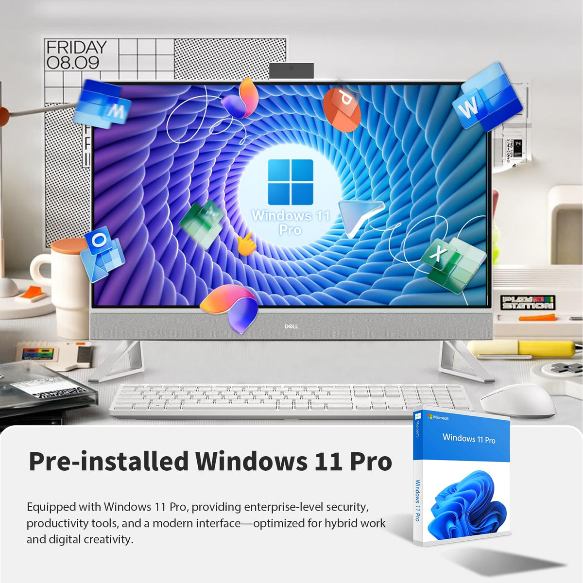 Dell Inspiron 7730 All-in-One Desktop Computer, 27" FHD Touch Screen, Intel Core 7-150U(Up to 5.4 GHz), GeForce MX570A, WiFi 6E, Wireless KB & Mouse, Windows 11 Pro, Accessories(32 GB RAM, 1 TB SSD)