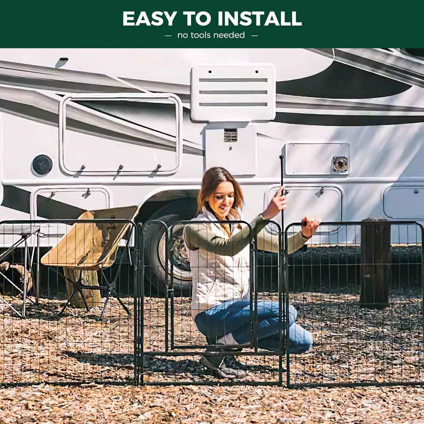 FXW Rollick Dog Playpen for Yard, RV CampingâPatented, 40 inch 16 Panels