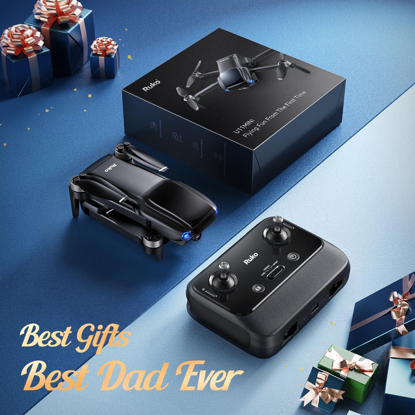 Ruko U11MINI Drones with Camera for Adults 4K, 70Mins 2 Batteries, Under 250g, Camera Drone with GPS TOF 9800FT Long Range Auto return for beginner