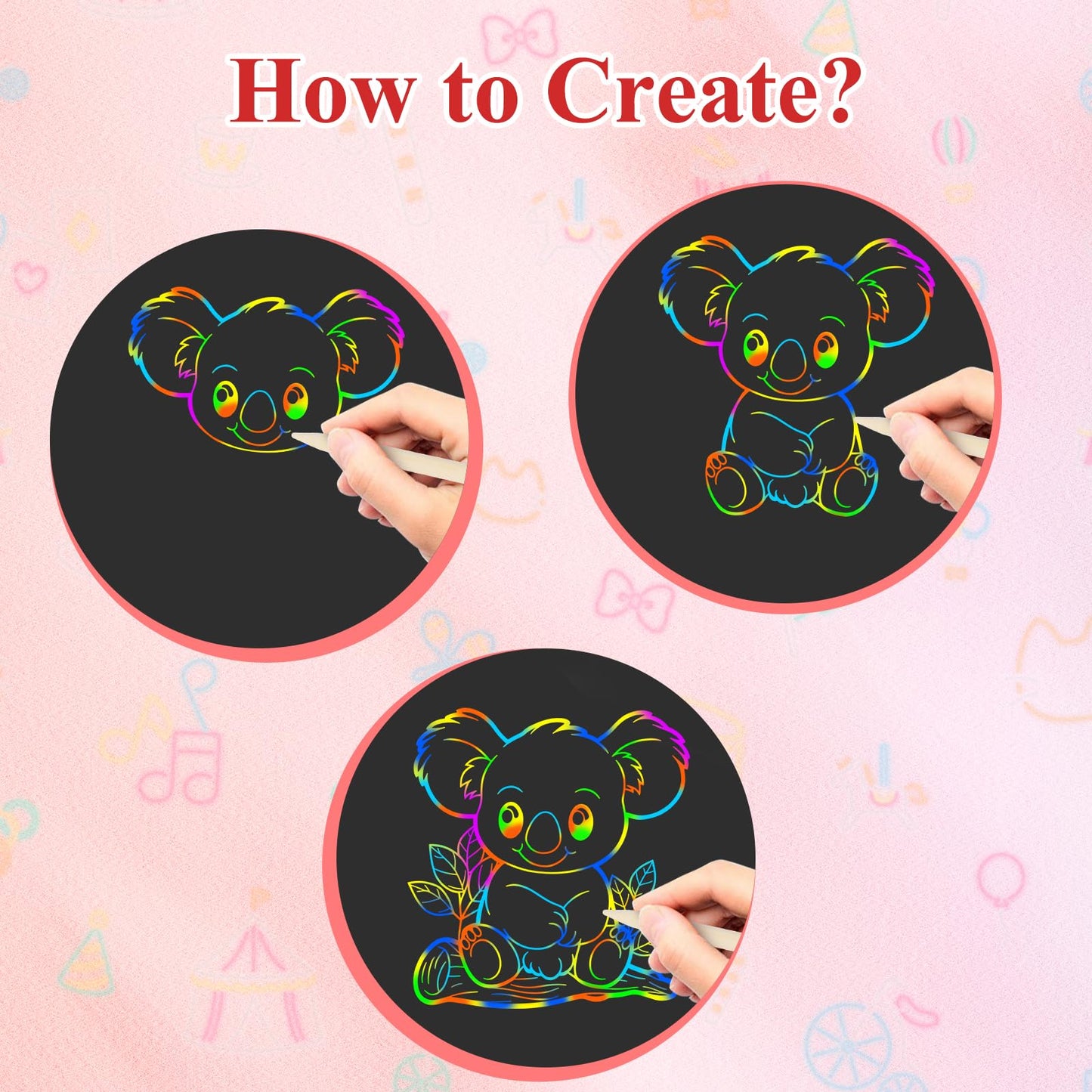 Stocking Stuffers for Kids Teen Girls: Scratch Paper Art Crafts Back to School Teacher Supplies Game Party Favors Activities Toys for Boy Ages 3-12 Years Old Valentines Birthday Gifts 2 Pack