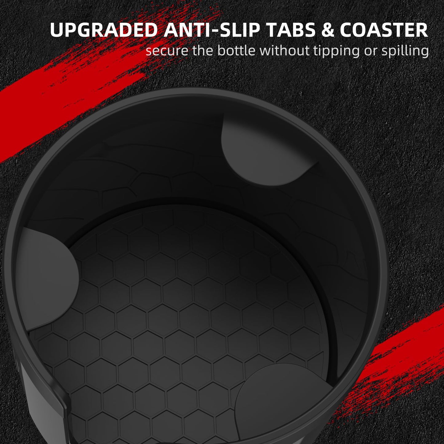 DYLEN Car Cup Holder Expander, Cup Holder Extender Adapter for Car with Expandable Insert, Compatible with Yeti 20/26/30oz, Hydroflask 32/40oz, Large Water Bottles in 3.0"-4.1"