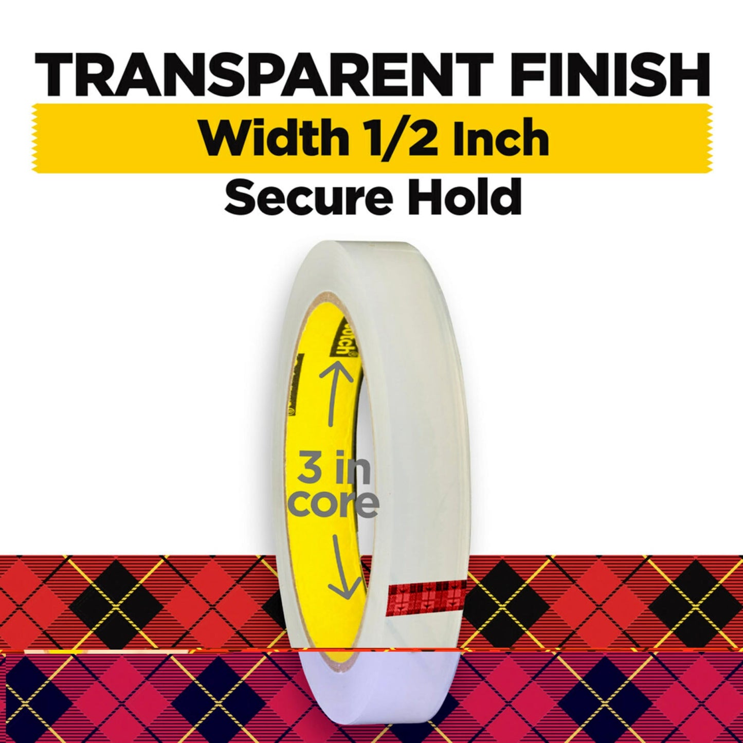 Scotch Transparent Tape, 2 Rolls, 1/2 x 2592 Inches, Classic Glossy-Finish, Boxed (600-2P12-72)
