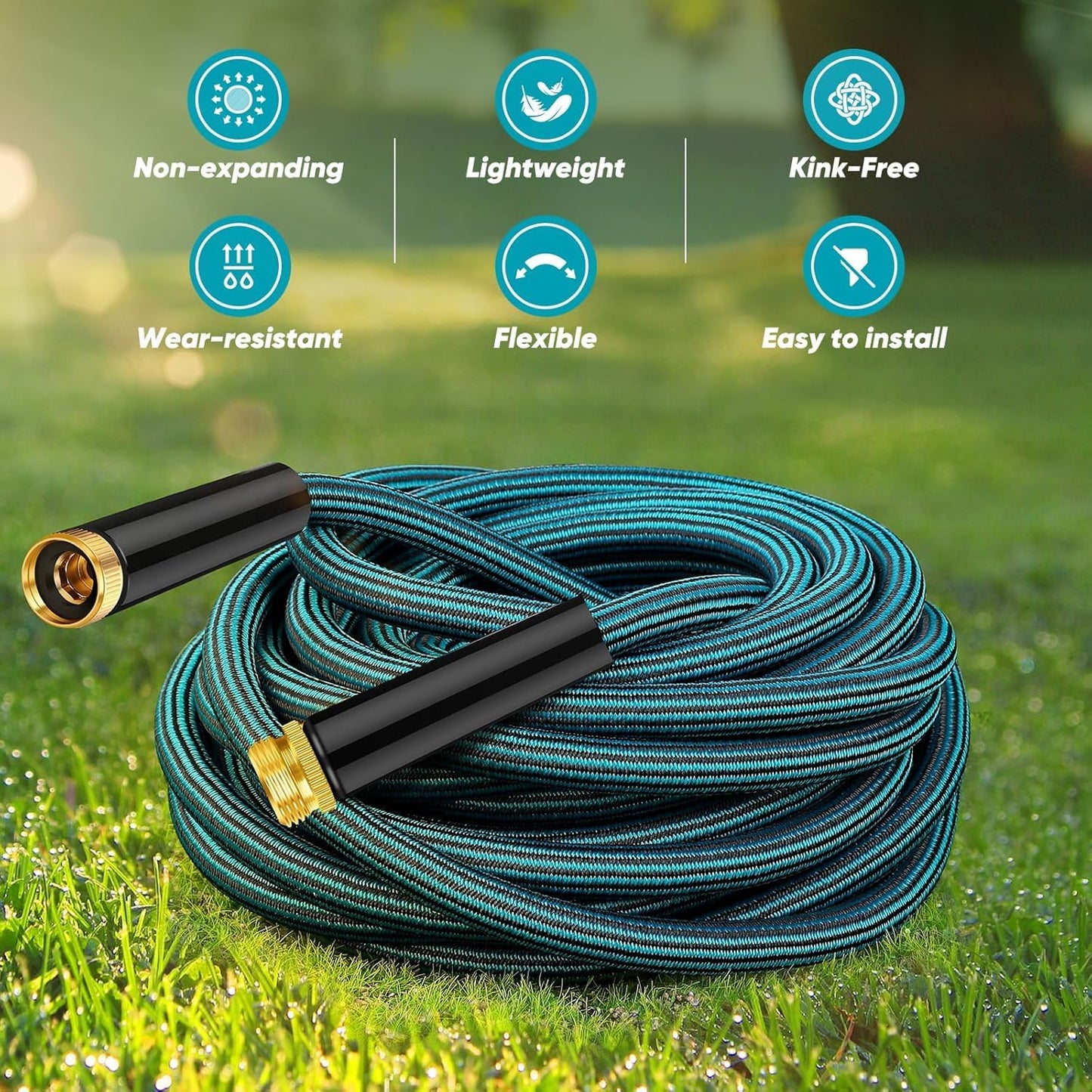 Garden Hose 5ft, Non-Expanding Water Hose Ultra Lightweight, Kink-Free, Sturdy, Flexible, Abrasion Resistant Hose for Yard, Lawn, Outdoor, Marine and Camper