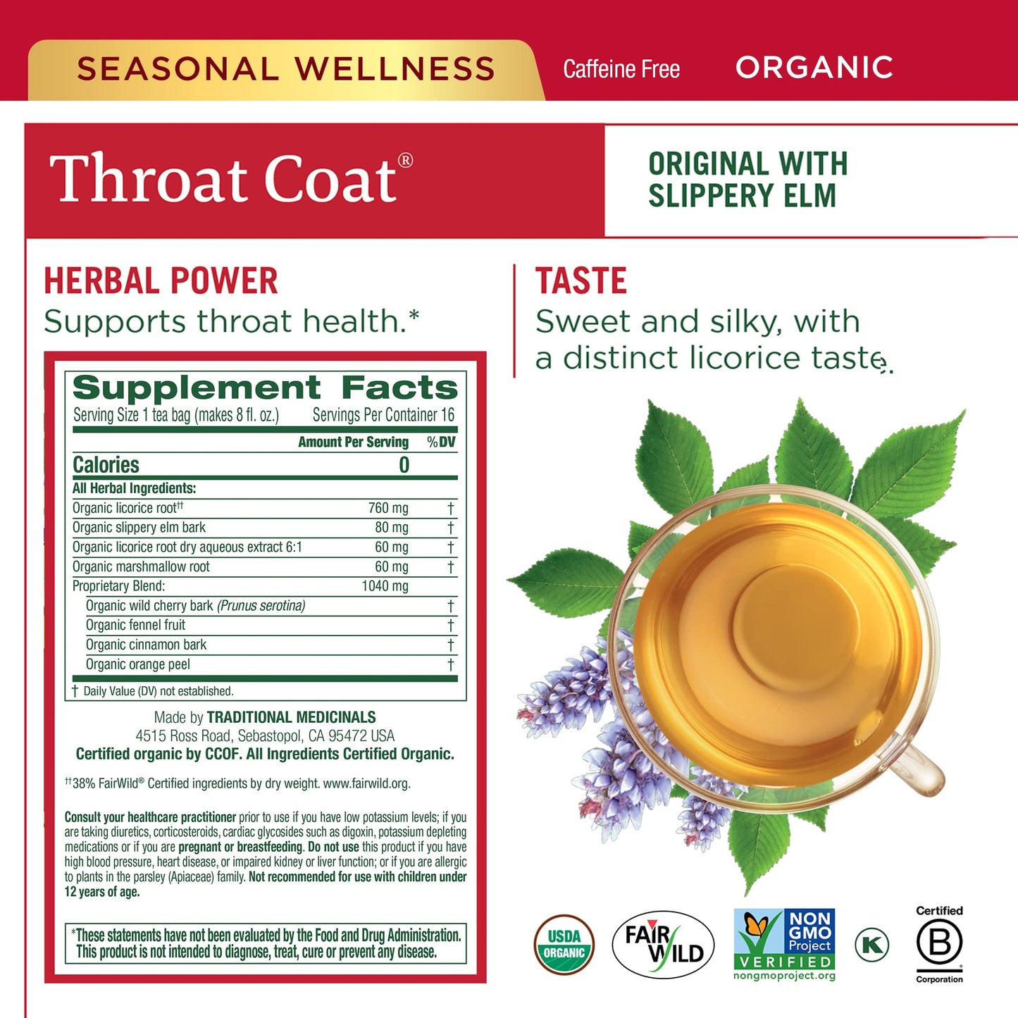 Traditional Medicinals Tea, Organic Seasonal Care Variety Pack, Throat Coat, Echinacea, Breathe Easy with Eucalyptus to Support Respiratory Health, 96 Tea Bags, (6 Pack)