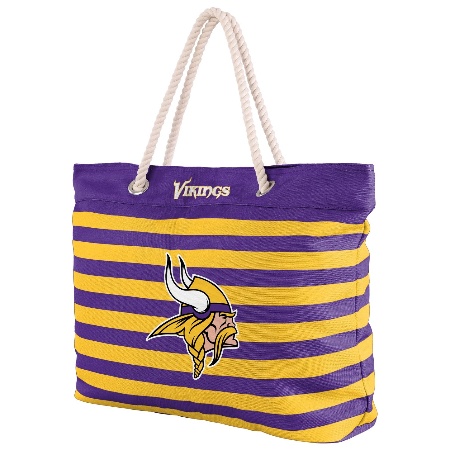 FOCO Minnesota Vikings Nautical Stripe Tote
