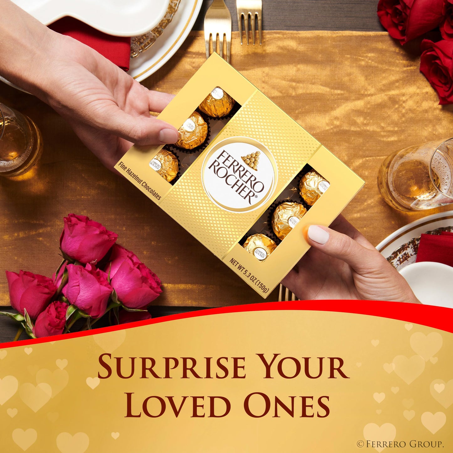 Ferrero Rocher, 24 Count, Gourmet Milk Chocolate Hazelnut, Chocolate Gift Box, Individually Wrapped, 10.6 oz