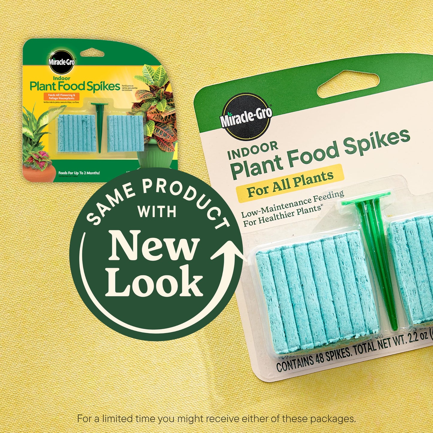 Miracle-Gro Indoor Plant Food Spikes for All Plants, Fertilizer Spikes for Houseplants, Flowers, Vegetables, and Herbs, 48 Spikes