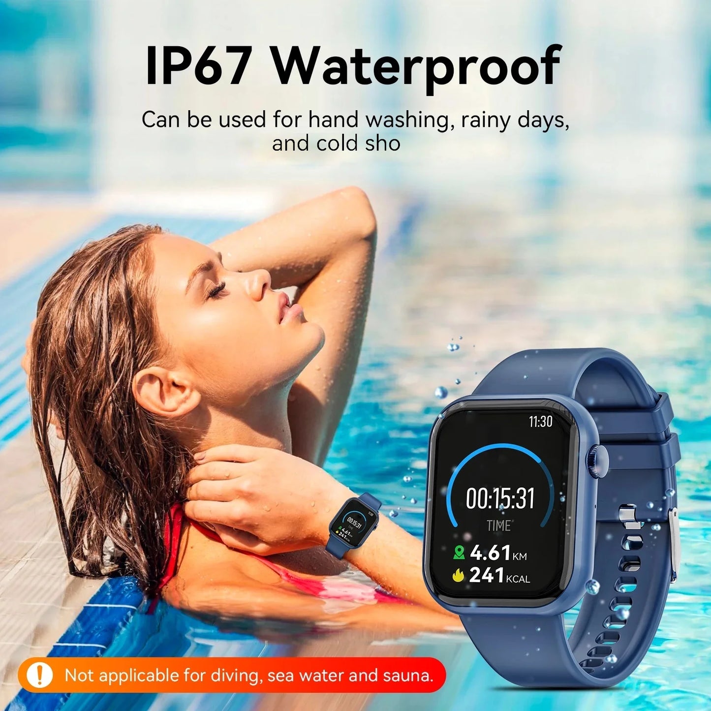 Mingdaln 2024 New 1.85 inch Men's Women's Smart Watch with Answer/Make Calls/Message Reminders with Fitness Tracker for Android iPhone Devices(Perfect for Holiday Gifts)