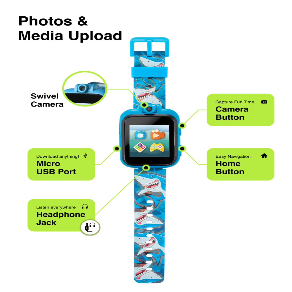 iTech Junior Boys Headphones & Smartwatch Set - Blue Shark 900291M-40-K01