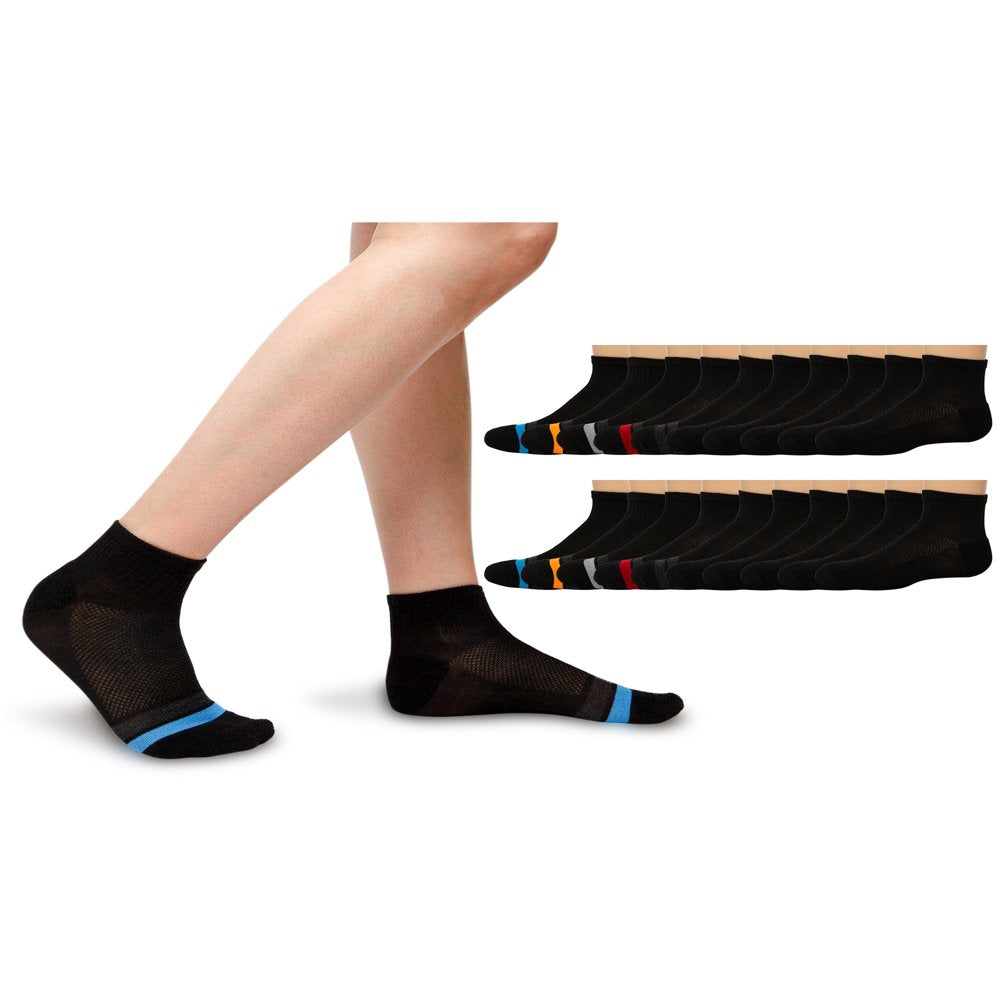 Boys Ankle Socks, 20-Pack, Sizes S -L