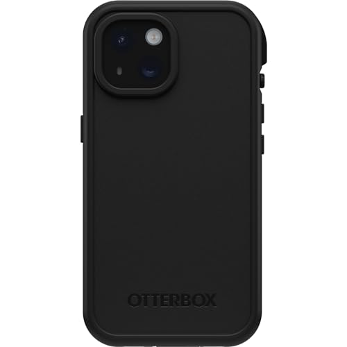 OtterBox Fre Case for iPhone 15 for MagSafe, Waterproof (IP68), Shockproof, Dirtproof, Sleek and Slim Protective Case with Built in Screen Protector, x5 Tested to Military Standard, Black