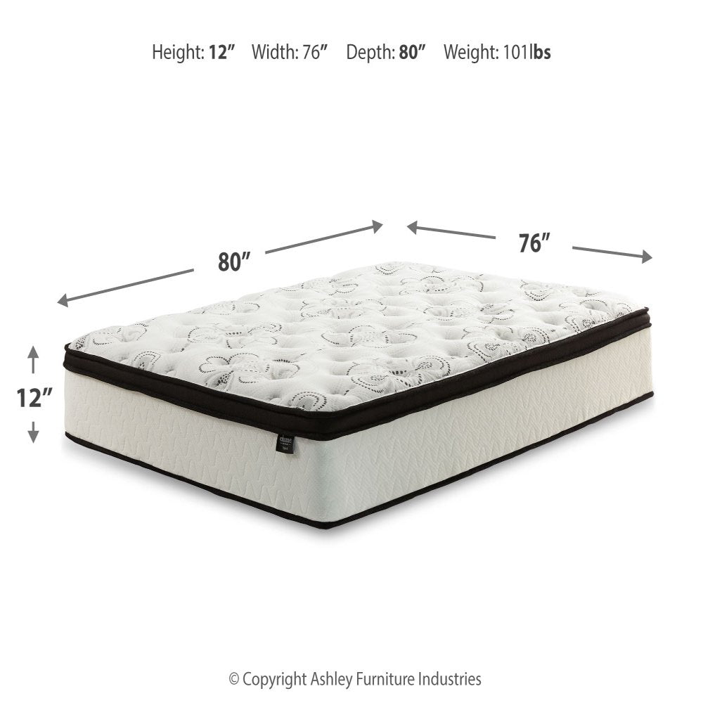Signature Design by Ashley Chime 12 Inch Hybrid King Mattress in a Box White