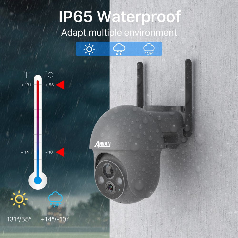 Wireless Solar Security Camera Outdoor with 360ยฐ View, 2K Outdoor Security Camera with Smart Siren, Spotlights, Color Night Vision, PIR Human Detection, Pan Tilt Control, 2-Way Talk