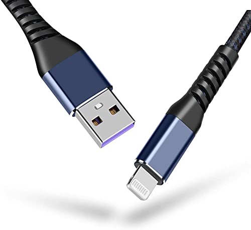 Short Charger Cable for Apple MFi Certified, 1 Foot, Charging Station Lightning USB Cord for iPhone 11/11Pro/11Max/X/XS/XR/XS Max/8/7/6/5S/SE/iPad Mini Air, 2pack (Blue)