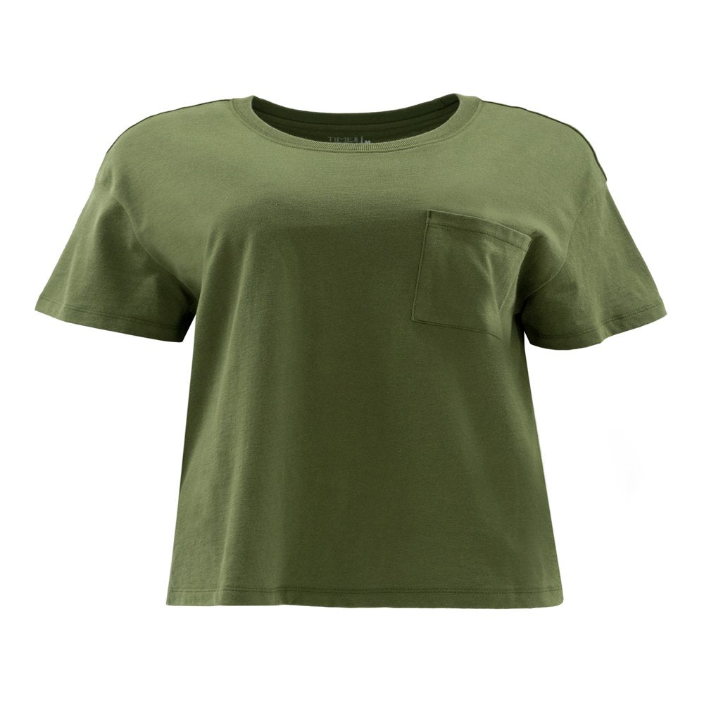Women's Boyfriend Pocket T-Shirt with Short Sleeves, Sizes S-3XL