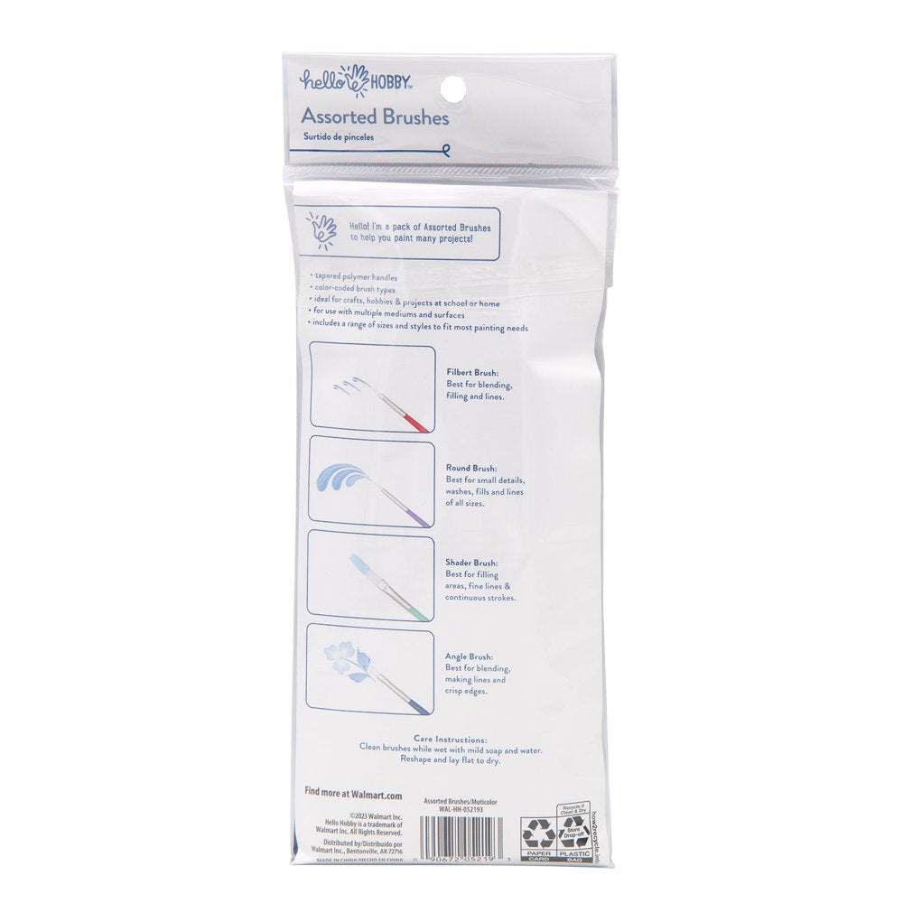 Assorted Craft Brush and Foam 12pc Set, Adult, Teens