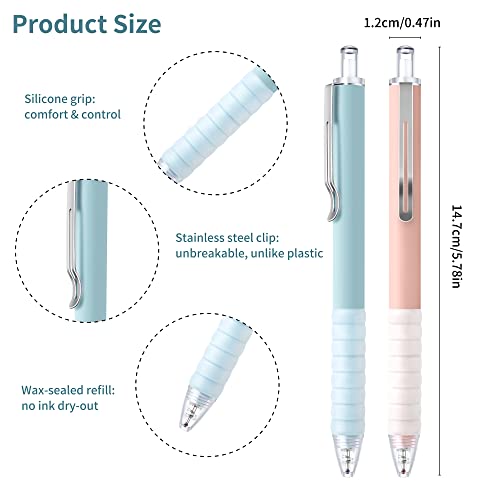 FULLPAD Ballpoint pens 6 pcs dr grip pen- Professional 1.0mm Black Ballpoint Pens with Soft Grip, Silver Clip, and Smooth Writing Black Ink - Perfect for Journaling and Gifting