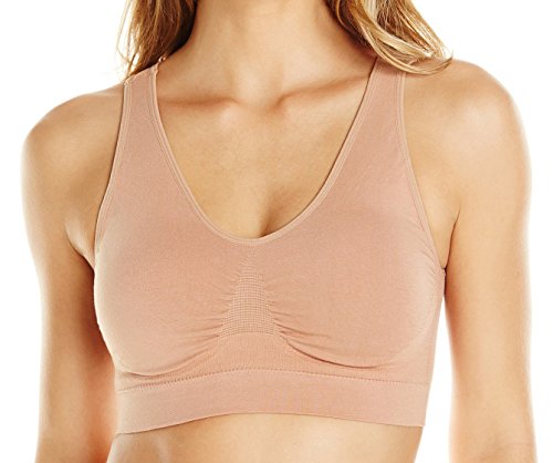 KINYAOYAO 5 Pack Women's Ultimate Comfy Medium Support Seamless Wireless Sports Bra with Removable Pads,Large
