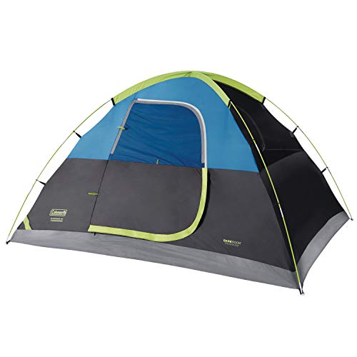 Coleman Dome Camping Tent | Sundome Dark Room Tent with Easy Set Up , Green/Black/Teal, 4 Person