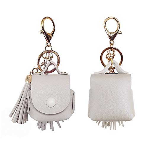 MODOS LOGICOS Charging Case Cover for Apple Air Pods, PU Leather Case with a Couple of Drooping Tassels for Apple AirPods 1/2 Charging Case - Beige