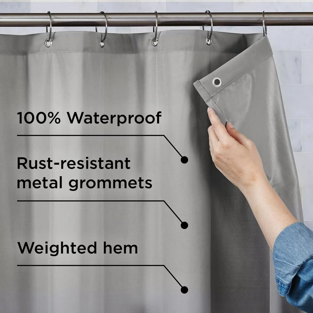 Waterproof Ultimate Shield Solid Blush Fabric Shower Curtain Liner,70"x72" - Better Homes & Gardens