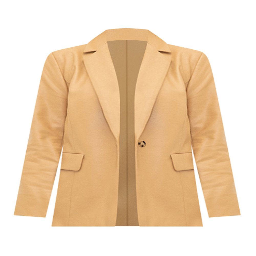 Women'S plus Size Faux Leather Blazer