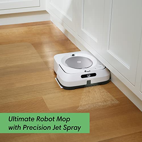 iRobot Braava Jet M6 (6110) Ultimate Robot Mop- Wi-Fi Connected, Precision Jet Spray, Smart Mapping, Works with Alexa, Ideal for Multiple Rooms, Recharges and Resumes, White, Braava M6
