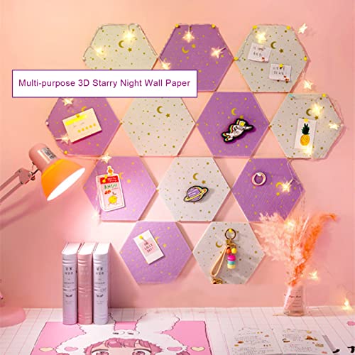 Adhesive Hexagon Pin Board Bulletin Board Girls Room Decor College Dorm Room Essentials for Girls Things for Teen Girls Room Purple 1PCS