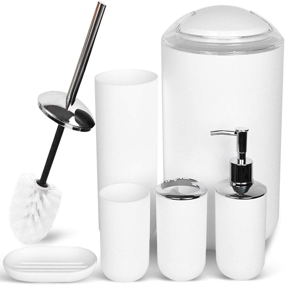 Mason Jar Bathroom Accessories Set (4PCS) - Lotion Soap Dispenser,Toothbrush Holder,2 Apothecary Jars- Rustic Farmhouse Decor (Black)