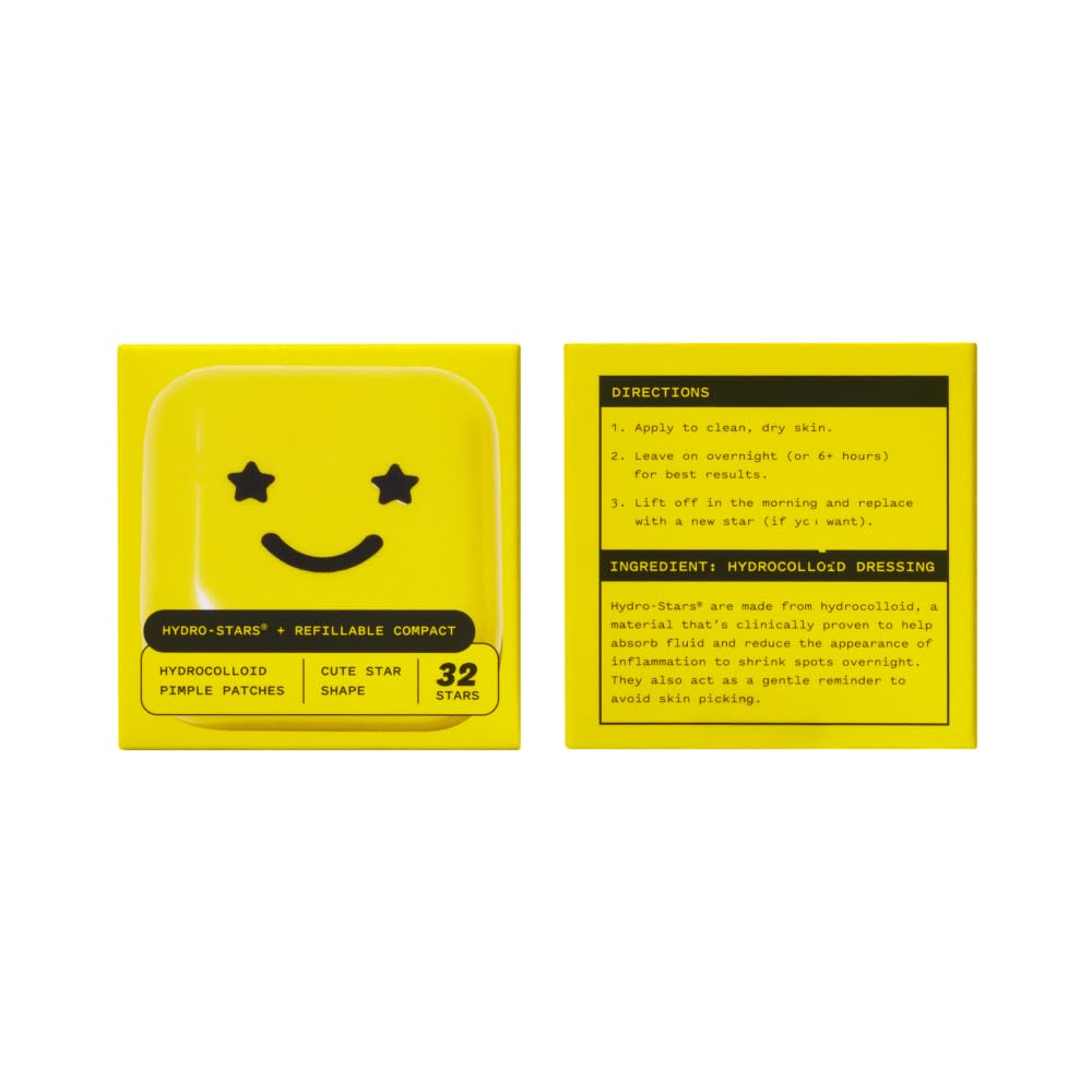 Starface Hydro-Stars, Hydrocolloid Pimple Patches, Absorb Fluid and Reduce Inflammation, Cute Star Shape, Vegan and Cruelty-Free Skincare (32 Count)