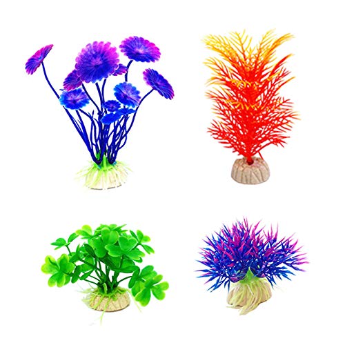 CousDUoBe Artificial Aquatic Plants 11 Pcs Small Aquarium Plants Artificial Fish Tank Decorations,Used for Household and Office Aquarium Simulation Plastic Hydroponic Plants