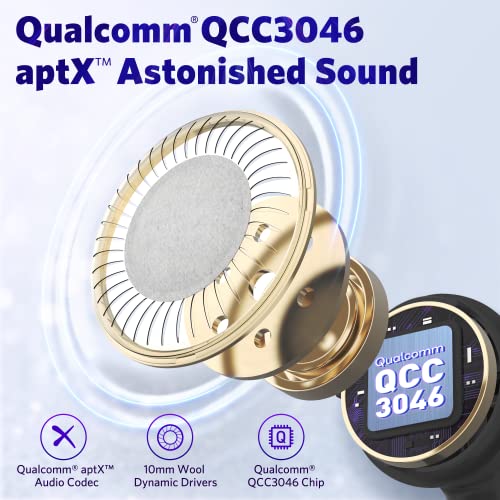 EarFun Air S Noise Cancelling Wireless Earbuds, Qualcommยฎ aptXโข, 4 Mics CVC 8.0 Call, Multipoint Connection, Wireless Charging, 10mm Wool Composite Drivers, App with Custom EQ, Game Mode, Black