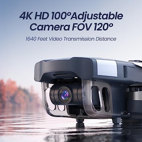 Holyton Drones with Camera for Adults 4k, HT50 Drone with Remote Control Camera, GPS Quadcopter Auto Return, Follow Me, Brushless Motor, Circle Fly, Waypoint Fly, Altitude Hold, Headless Mode