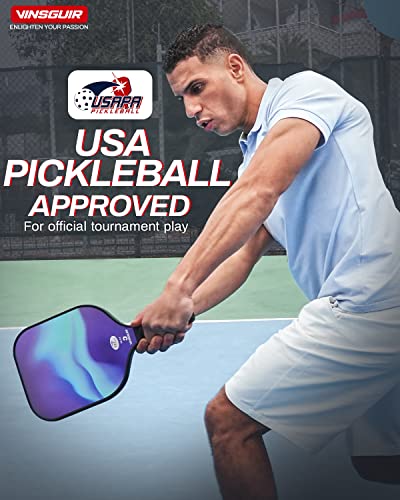 VINSGUIR Pickleball Paddle Set, USAPA Approved Fiberglass Pickleball Set,Pickleball Paddles, Pickleballs, Lightweight Carrying Bag, Pickle Ball Paddle Gifts for Beginners & Pros (2 Rackets)