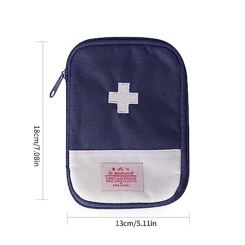 JIAKAI 2 Packs First Aid Bag,Empty First Aid Pouch,Mini Portable Medical Bag for Outdoor Camping Hiking Travel Emergency,Multifunction Emergency Medicine Storage Bag-7x5 inch