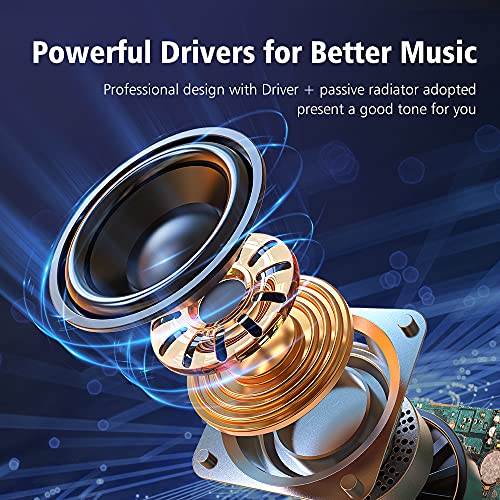 ZEALOT Portable Bluetooth Speakers, Waterproof Speaker IPX5, Outdoor Wireless Speaker S32 Playtime Stereo Pairing MIC/TF Card/USB/AUX for iOS Andriod Black