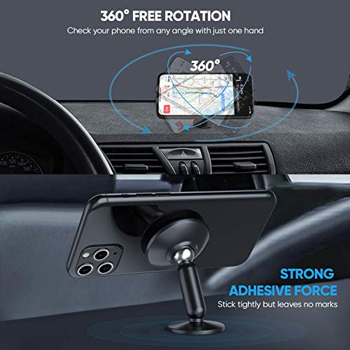 ORIbox Magnetic Phone Holder for car, car Phone Holders for iPhone, 360° Rotation Car Phone Holder, Universal Dashboard car Mount Fits All Smartphones