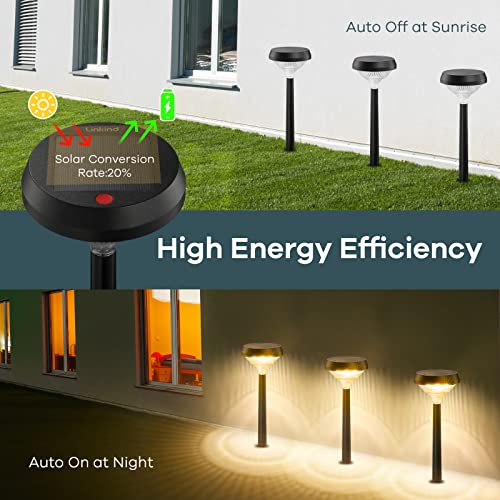 Linkind Solar Pathway Lights Outdoor 4 Pack, Solar Lights Outdoor, Warm White Solar Path Lights Waterproof, Solar Lights Landscape Lights for Patio Walkway Yard Driveway Backyard Christmas Decoration
