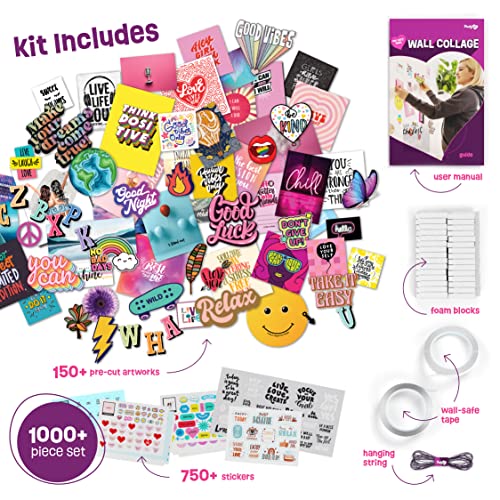 Wall Collage Kit for Teen & Tween Girls - Arts Craft Gift Ideas for Age 11, 12 ,13, 14, 15, 16 Year Old Girl - Trendy Birthday Gifts and Stuff for Teenage Bedroom Decor - Teens Crafts Kits Teenager