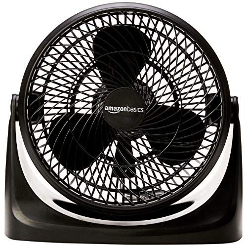 Amazon Basics 3 Speed Small Room Air Circulator Fan, 11-Inch, Blade, Black, 7.6"D x 14.8"W x 14.1"H