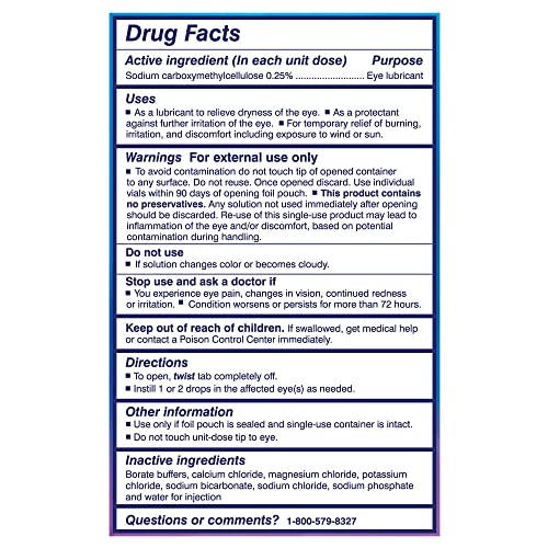 TheraTears Dry Eye Therapy Lubricating Eye Drops for Dry Eyes, Preservative Free eye drops, 30 Single-Use Vials