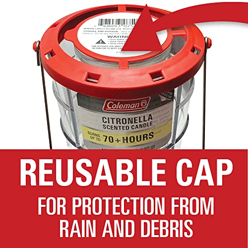 Coleman 70+ Hour Citronella Candle Outdoor Lantern - 6.7 oz, Red