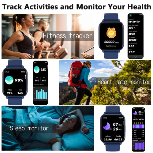 Smart Watch (Answer/Make Call),1.9"Smartwatch Fitness Tracker for Android and iOS Phones with Heart Rate Sleep Tracking, Multi Sport Modes, Blood Oxygen, Ai Voice Control,Fitness Watch for Women Men