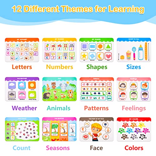 Foayex Montessori Toys for Toddlers Learning - Books for 3 4 5 Year Old Girls & Boys, Preschool Educational Learning Activities Ages 3-5, Autism Sensory Travel Toys,Kids Christmas Xmas Birthdays Gifts