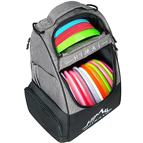HIMAL HIMAL Disc Golf Bag with Large Capacity, Durable Disc Golf Backpack Holds 18+ Disc,and mutiple pockets,Grey