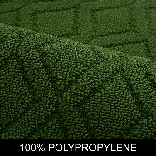 COSY HOMEER 48x20 Inch/30X20 Inch Kitchen Rug Mats Made of 100% Polypropylene 2 Pieces Soft Kitchen Mat Specialized in Anti Slippery and Machine Washable for Home Kitchen,Green